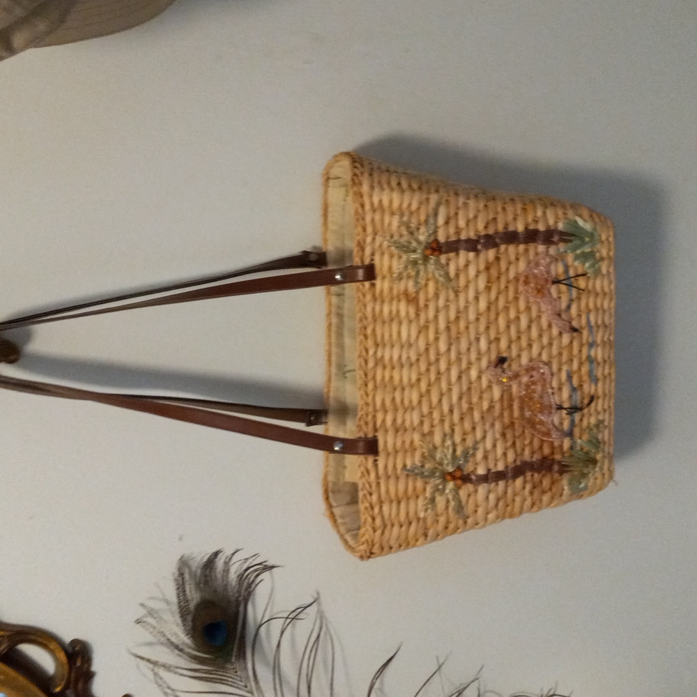 Vintage Woven thick straw shoulder bag